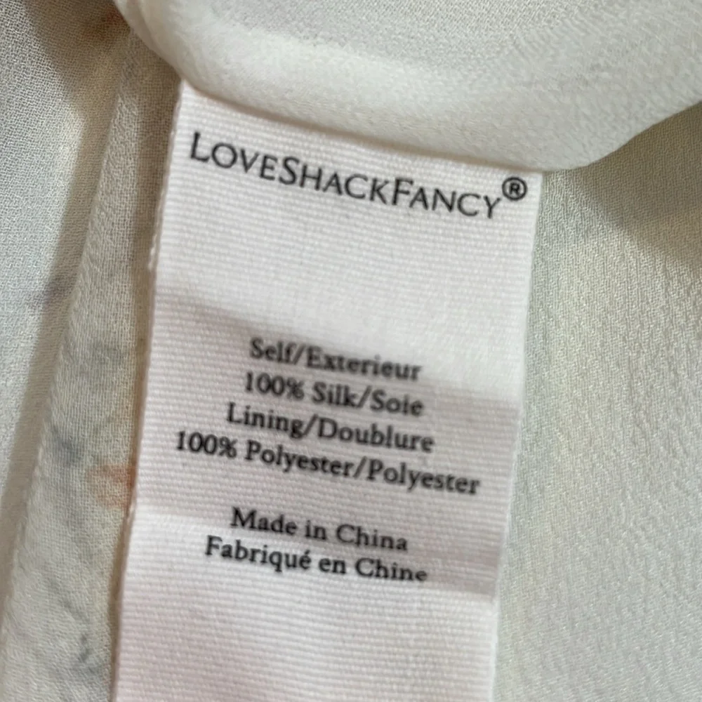 LoveShackFancy Angie Dress Size 6 Delicate Floral 100% Silk Maxi Dress - Picture 12 of 13